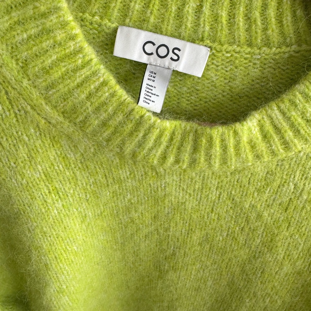 COS Lime Green Women's Crew Neck Sweater